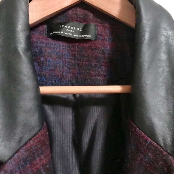 Zara jacket with faux leather collar and cuffing. - Picture 3 of 10